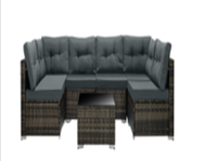 Ensemble de canapés de jardin en rotin d'extérieur sept pièces, résistant aux intempéries, design moderne en saule, mobilier de salon intérieur/extérieur