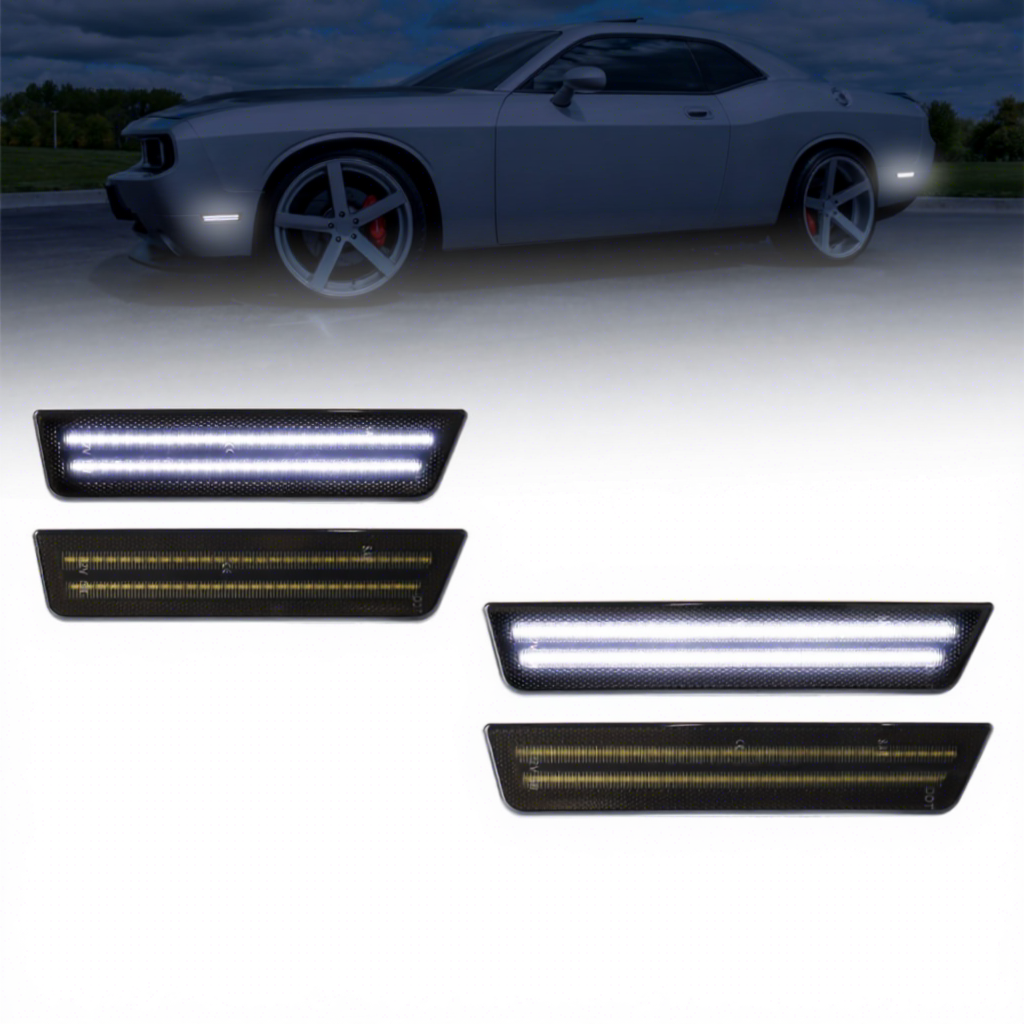4x lumières blanches -2 bandes LED