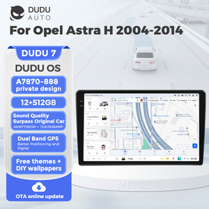 DUDUAUTO pour Opel <span class=keywords><strong>Astra</strong></span> <span class=keywords><strong>H</strong></span> 2004 - <span class=keywords><strong>2014</strong></span> Système multimédia de voiture Android modifié, navigation Bluetooth, Car-play, écran de recul - Product Image 1
