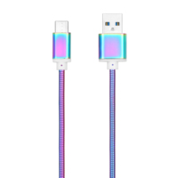 Penjualan Terlaris Langsung dari Pabrik Pengisi Daya Cepat 5V USB A ke Tipe C Pelangi Logam Transfer Data Kecepatan Tinggi Output 2.1A Berbagai Ukuran