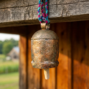 Campana Metálica Tradicional para Decoración Navideña con Cinta, Adorno Colgante de Pared para Interiores - Product Image 3