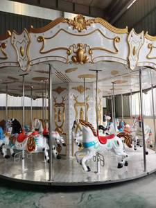 Grande carrousel électrique d'extérieur pour enfants, construction en fibre de verre et métal, utilisation intérieure/extérieure, centre commercial, amusement - Product Image 2