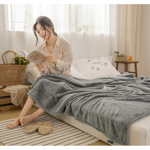 Manta <span class=keywords><strong>de</strong></span> Yoga Nórdica <span class=keywords><strong>de</strong></span> Malla Sólida Jacquard, Estilo Moderno, <span class=keywords><strong>de</strong></span> Poliéster, para Todas las Estaciones, Gruesa, <span class=keywords><strong>de</strong></span> Franela, para el Hogar, Hospital, o como Cubre Sofá - Product Image 1