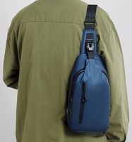2025 Nieuwe Trending Fabriek Custom Grote Capaciteit Pu Borst Tas Licht-Gewicht Casual Heren Crossbody Tas Voor Buitensporten