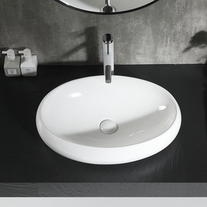 Pinzhu Bagno vanità bacini di ceramica fatti a <span class=keywords><strong>mano</strong></span> bianco lucido lavello controsoffitto bagno in ceramica <span class=keywords><strong>lavabo</strong></span> <span class=keywords><strong>lavabo</strong></span> - Product Image 4