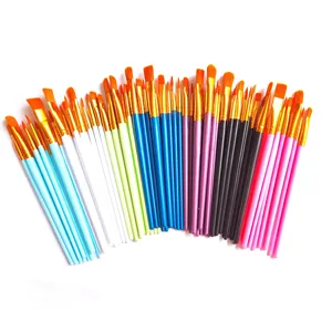 Ensemble de pinceaux professionnels pour artistes, 10 pièces, poils en <span class=keywords><strong>nylon</strong></span>, manche en plastique, pour peinture à l'huile et à l'aquarelle - Product Image 6