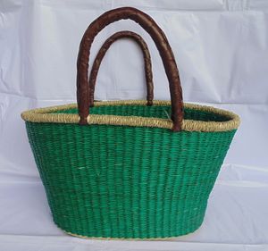 Oversized Water Hyacinth Soft Lightweight <b>Weekender</b> Travel Tote with Massive Storage Woven Carrier <b>for</b> Holiday Use - Product Image 6