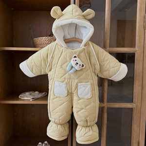 Unisex Print Cotton-Padded Ski Suit for Kids Winter Warm One-Piece Baby Gear Windproof Feature for Boys & Girls - Product Image 3