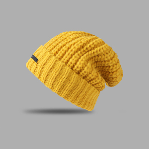 Thời Trang Mới Unisex Quá Khổ Mùa Đông Ấm Áp Mũ Làm Dệt Nhãn Logo Rắn Còng Slouch Đan Cap Tùy Chỉnh <span class=keywords><strong>Slouchy</strong></span> Beanie - Product Image 3