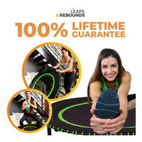 Mini trampoline pour adultes, petit trampoline d'intérieur pour exercices de fitness, rebond silencieux et sécurisé avec amortissement.