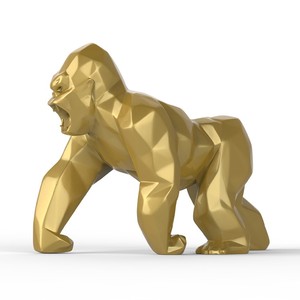 Décoration de jardin extérieur 2 m 2 mètres 200 cm Gorilla Resina-Decorazione Barrel Gold King Kong Gorilla Wrestling Statue à vendre - Product Image 3