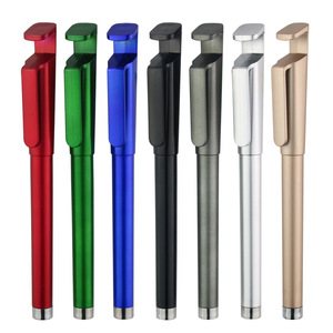Custom Logo Metal <b>Pen</b> 155mm Black Gray Blue Green Red <b>Gold</b> Silver Stainless Steel Tip Promotional Gift With Phone Holder - Product Image 5