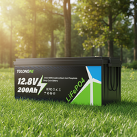 Batterie LiFePO4 à semi-conducteurs 12,8 V 200 Ah 2560 Wh avec BMS intelligent intégré, 8000 cycles, pour énergie solaire domestique hors réseau