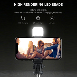 <span class=keywords><strong>L02s</strong></span> Perche à <span class=keywords><strong>selfie</strong></span> télescopique pliable sans fil en acier inoxydable de 1024 mm avec lumière d'appoint LED et fonction trépied pour appareil photo, rotation à 360 degrés - Product Image 3