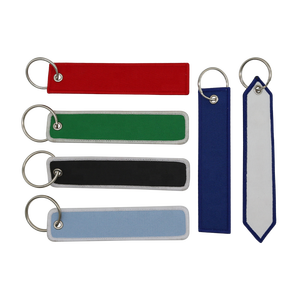 Sublimation Embroidery Keychain Merrow Border Iron <strong>on</strong> Embroidered Patch With <strong>Keyring</strong> for Garments Custom Woven Key Tag - Product Image 6