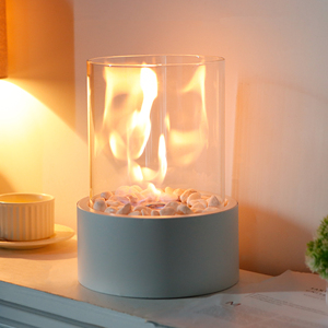Cheminée de table portable blanche grande cheminée ronde en gel de verre <span class=keywords><strong>bio</strong></span> éthanol pour décor de table à manger - Product Image 1