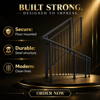 Rampe d'escalier soudée en acier inoxydable