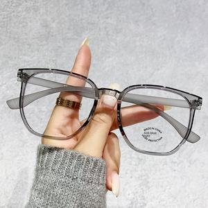 TR卸売ファッショナブルなアンチブルーライト飛散防止眼鏡フレーム新スタイル男性用近視メガネ無地ライト - Product Image 1