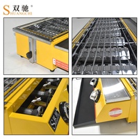 Grill à gaz GPL commercial à 10 brûleurs, rôtissoire automatique pour viande, en acier inoxydable, marque SC, options multicolores, garantie 3 mois