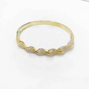 Bracelet en argent sterling 925 de haute qualité, or 14 carats, motif bambou, cadeau quotidien, luxe, zircon classique, minimaliste, bracelets pour filles - Product Image 2
