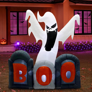 Outdoor Waterproof Halloween Decoration <b>Inflatable</b> 5.5FT Boo Tombstone White Ghost with LED Light for Yard Hotel Garen Party - Product Image 4