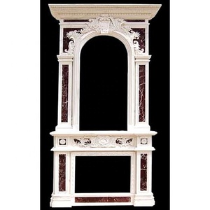 Cổ Lớn Cao Chạm Khắc Đá Cẩm Thạch Lò Sưởi Surround Kệ Mantel Để Bán - Product Image 3