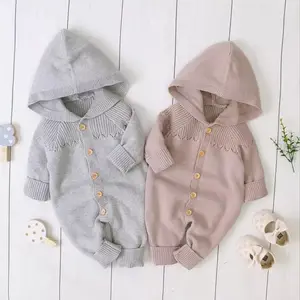 Organic Cotton Corded Baby Grow Autumn and Winter Newborn Boys and Girls Sweater Cute Warm Clothes One Piece Baby Knitted Romper