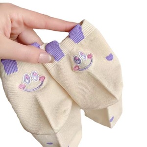 Cute Cartoon Monster <b>Socks</b> With 3D Ears Non-Slip Mid-Calf Women's Cotton <b>Socks</b> For Youth Pink White Yellow - Product Image 5