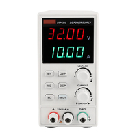 Alimentation électrique régulée en courant continu 0-32V 0-6A/10A avec affichage LED 4 chiffres, protection contre les surtensions (OVP) et les surintensités (OCP), et fonction de rappel de mémoire à 3 paramètres pour la réparation de téléphones mobiles