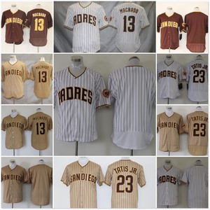 Maillots des Padres de San Diego, tailles 13 et 23, uniformes de baseball pour hommes et femmes, design rayé, coupe ample, vêtements de sport à manches courtes - Product Image 1