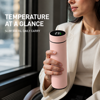 JUNVOY 500ml Tasse Thermos Intelligente Portable en Acier Inoxydable 316 à Haute Valeur Esthétique avec Compartiment de Séparation pour le Thé