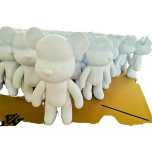 1M Zige Worldwide DIY Figura de Oso Blanco Violent Gloomy Fluid Bear, Modelo de Acción para Decoración del Hogar y Juguete, con Pinturas, Regalo - Product Image 1