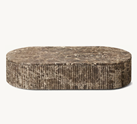 Meubles de salon de style Sassanide, table basse en marbre Emperador espagnol Byron