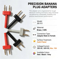 Prise de court-circuit premium pas de 10 mm, fiche banane plaquée or 2 mm, prise ABS avec trou de queue de 2 mm, trois couleurs, raccord de test électronique