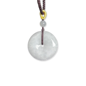 Colgante de Jadeíta Birmana Natural Grado A con Cierre de Seguridad, Tipo Hielo y Glutinoso, Redondo y Sencillo, Colgante Unisex - Product Image 1