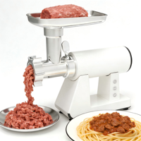 Hachoir à viande multifonctionnel de qualité commerciale, moteur DC, boîtier en acier inoxydable et ABS, capacité de 2,0 kg/min, commande tactile, usage domestique