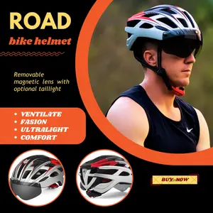HONORTOUR工厂低最小起订量设计自行车头盔保护器公路山地自行车头盔成人带发光二极管灯
