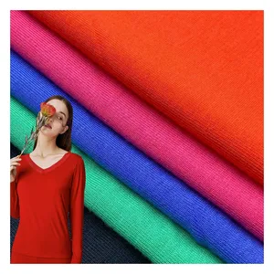 Custom color siro spinning 30s rayon spandex solid 210GSM knitted viscose single jersey fabric for lingerie