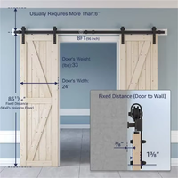 Système de porte à miroir coulissant de style grange double moderne Portes de grange coulissantes intérieures en pvc Accessoires de portes coulissantes