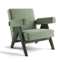 Fauteuils d'appoint de luxe pour chambre d'hôtel, ensemble de fauteuils individuels modernes en velours pour salon domestique