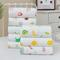 Juego de Toalla y Manta de Baño de Cuatro Capas de Gasa de Bambú y Algodón para Bebés Recién Nacidos