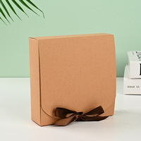 Boîtes cadeaux de boulangerie à couvercle rabattable couleur unie, personnalisables, avec ruban créatif, emballage vide pour gâteaux, bonbons et contenants portables pour cadeaux