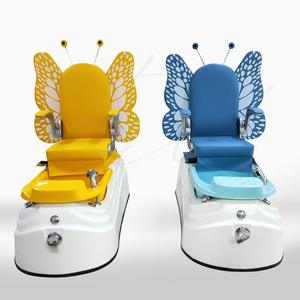 โซฟาทำเล็บเด็กดีไซน์ใหม่ ไฟ LED สีสันสดใส หรูหรา สีชมพู สำหรับร้านทำเล็บเด็ก เก้าอี้นวดสปาสำหรับเด็ก - Product Image 1