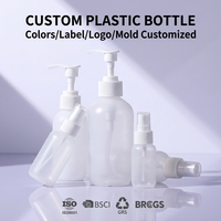 Bouteilles en plastique PE cylindriques Boston rondes recyclables en gros de 60 ml, 120 ml, 180 ml, 240 ml, 8 oz avec pompe à lotion pour shampoing