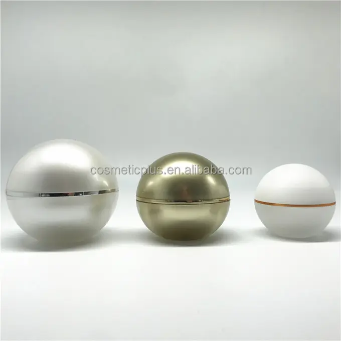 Commercio all'ingrosso 15ml 30ml 50ml vasetti di crema per il viso cosmetici vuoti a forma di palla acrilica bianca perla