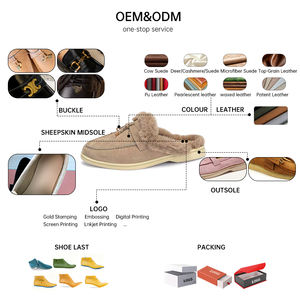 Chaussures plates d'hiver confortables pour hommes et femmes, en cuir <span class=keywords><strong>de</strong></span> <span class=keywords><strong>mouton</strong></span> cachemire, doublées <span class=keywords><strong>de</strong></span> polaire, à enfiler, mocassins Ludusire, demi-pantoufles - Product Image 3