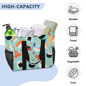 New Arrival Custom Charlottes Pattern <b>HandBag</b> Lifestyle Large Capacity Tote Reusable Grocery Shopping Bag for Women - Product Image 5