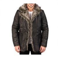 Blouson aviateur chauffant en cuir grande taille coupe-vent pour homme, style vintage B3, chaud et doublé en fourrure de mouton pour l'hiver