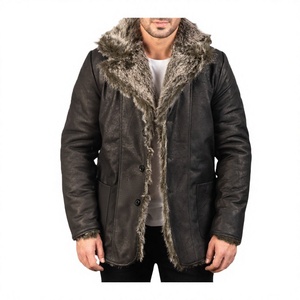 Leather Plus Size Windproof Heated Bomber <b>Jacket</b> for Men Winter Warm Shearling Fur Flight B3 Pilot Vintage Style - Product Image 1