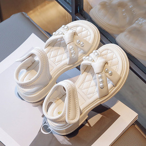 Sandales d'été pour enfants en gros, chaussures de plage à semelle souple antidérapante, perles, sandales de princesse pour filles - Product Image 3